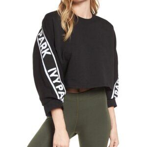 Logo Tape Crop Sweatshirt In Black Size L